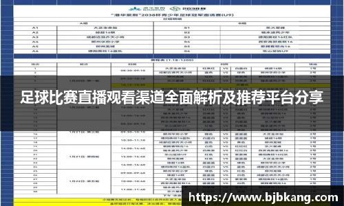 足球比赛直播观看渠道全面解析及推荐平台分享